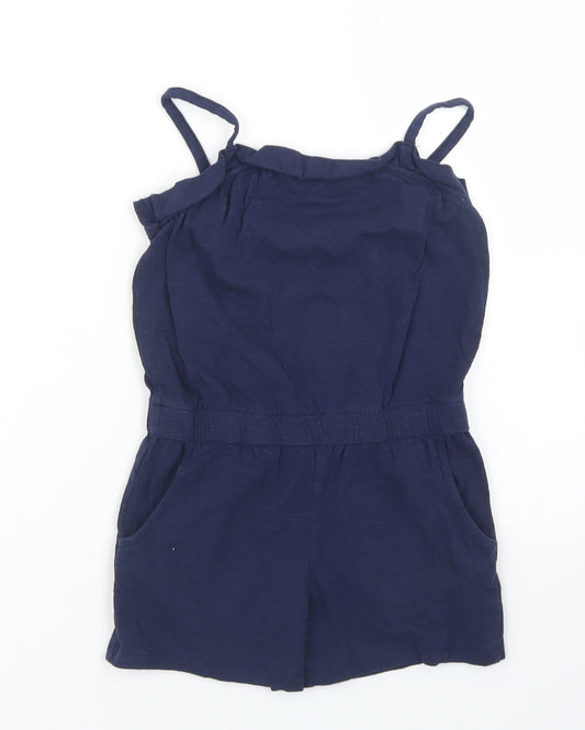 Nutmeg Girls Blue  Cotton Playsuit One-Piece Size 3-4 Years