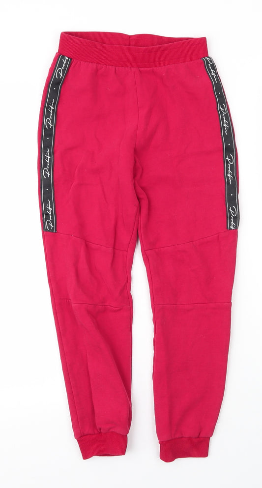River Island Girls Red  Cotton Sweatpants Trousers Size 9 Months  Regular