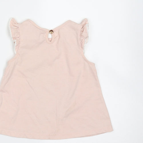 Tommy Bahama Baby Pink  Cotton Basic T-Shirt Size 12 Months Round Neck  - Garden Print