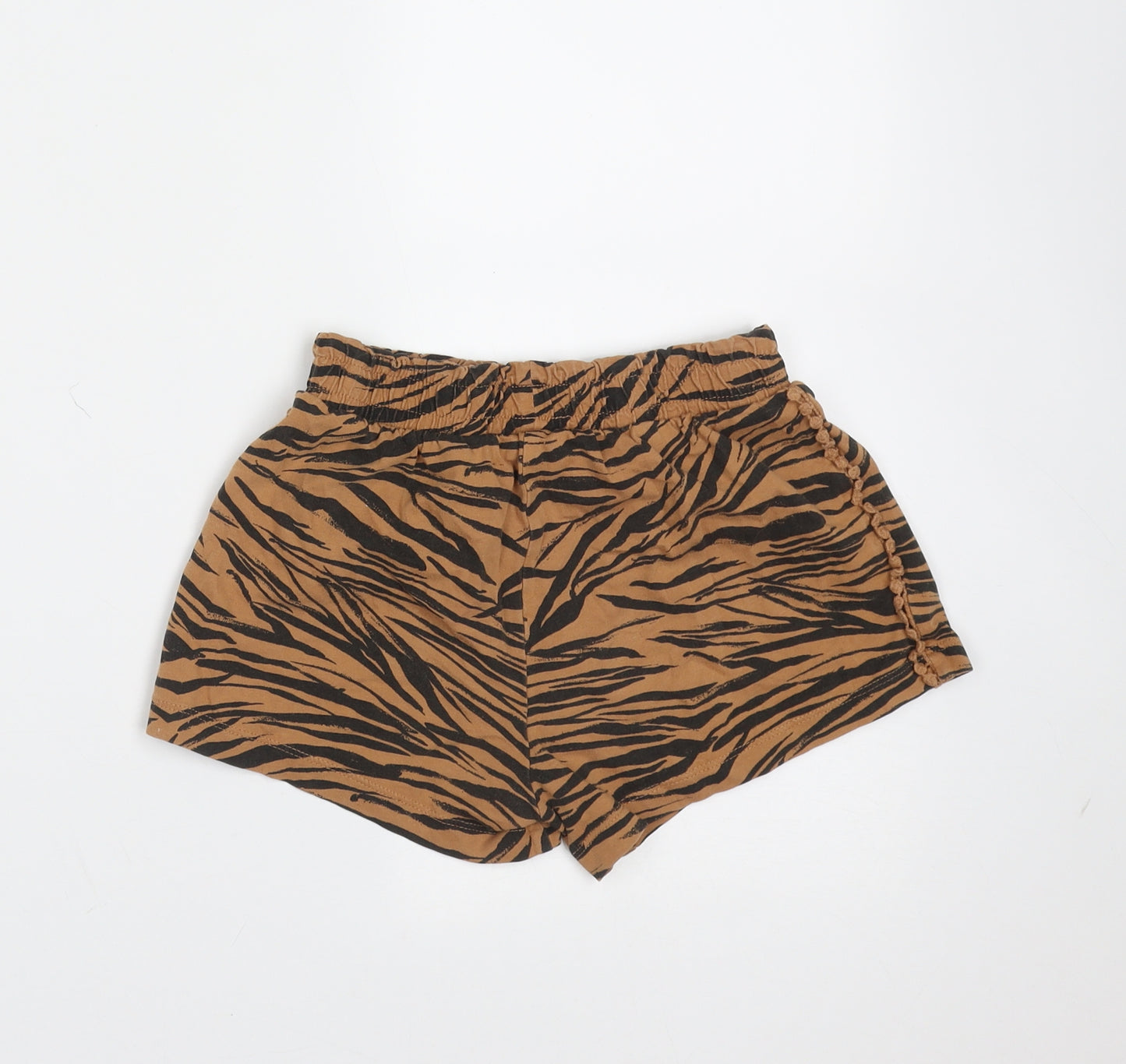 TU Girls Brown Animal Print Cotton Hot Pants Shorts Size 8 Years  Regular