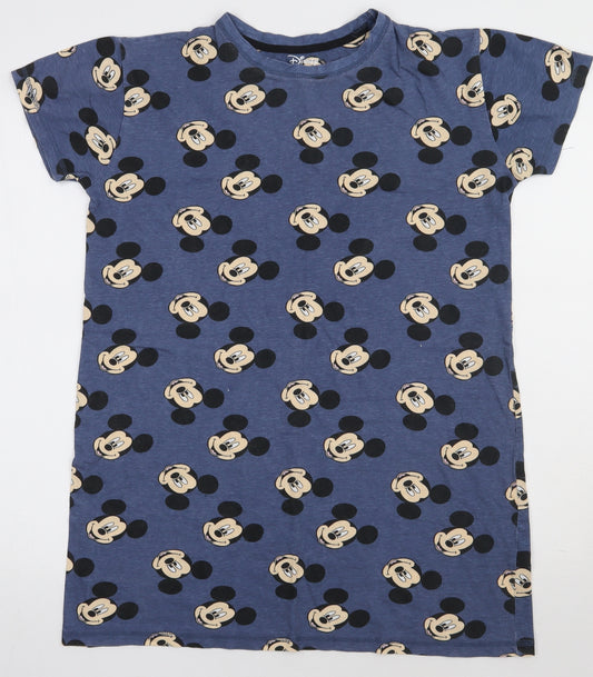 Primark Womens Blue Geometric Cotton  Dress Size 6   - Micky Mouse