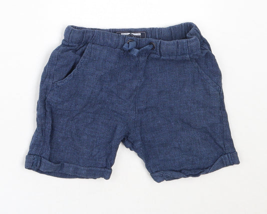 NEXT Boys Blue  Linen Bermuda Shorts Size 2-3 Years  Regular