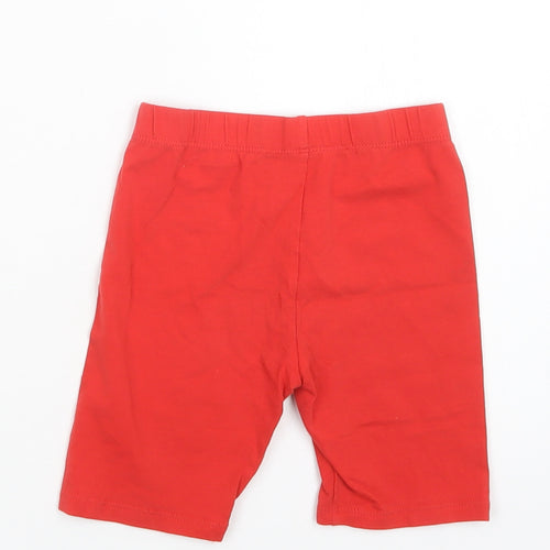 George Girls Red  Cotton Compression Shorts Size 5-6 Years  Regular