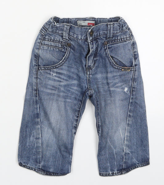 name it Boys Blue  Cotton Straight Jeans Size 4-5 Years  Regular Hook & Eye