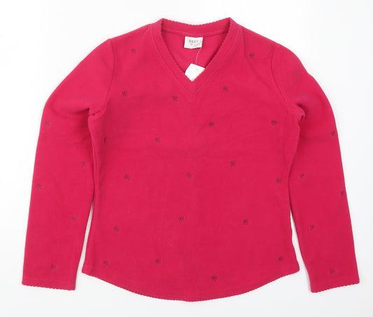 NEXT Womens Pink Floral Polyester Top Pyjama Top Size 10