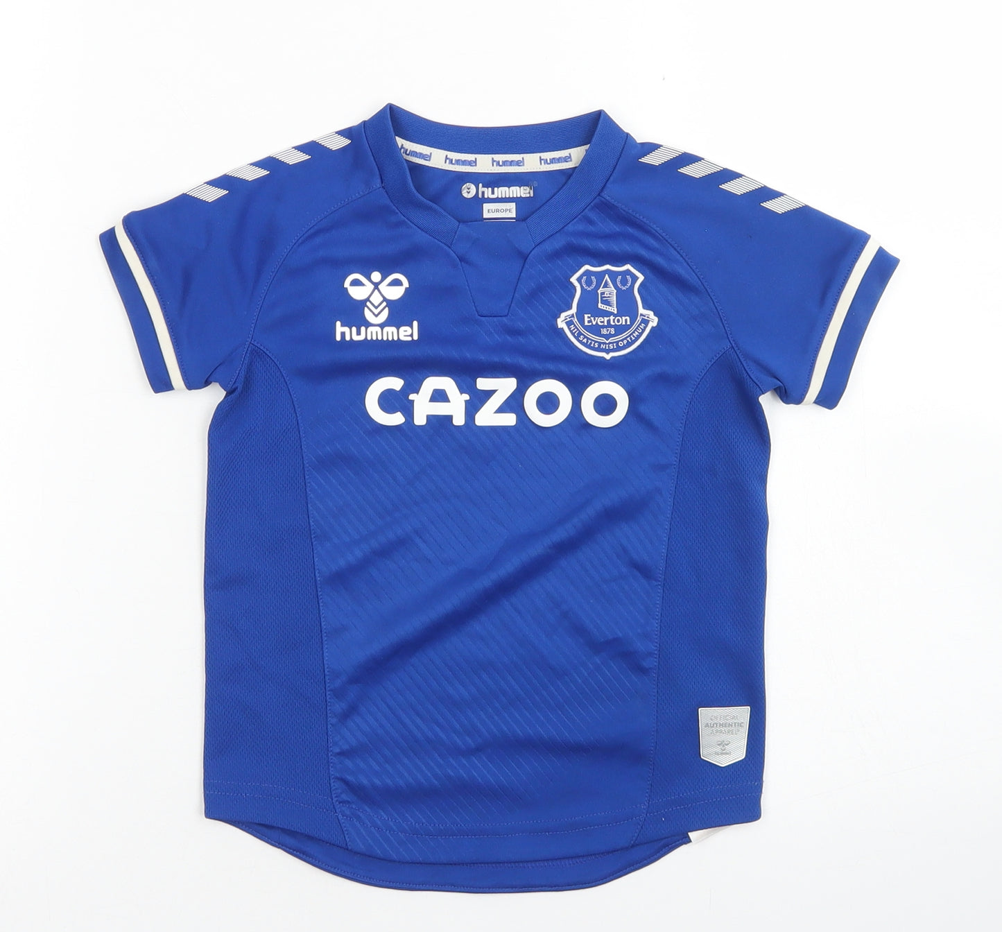 Hummel Boys Blue  Polyester Basic T-Shirt Size 2-3 Years Crew Neck  - Everton