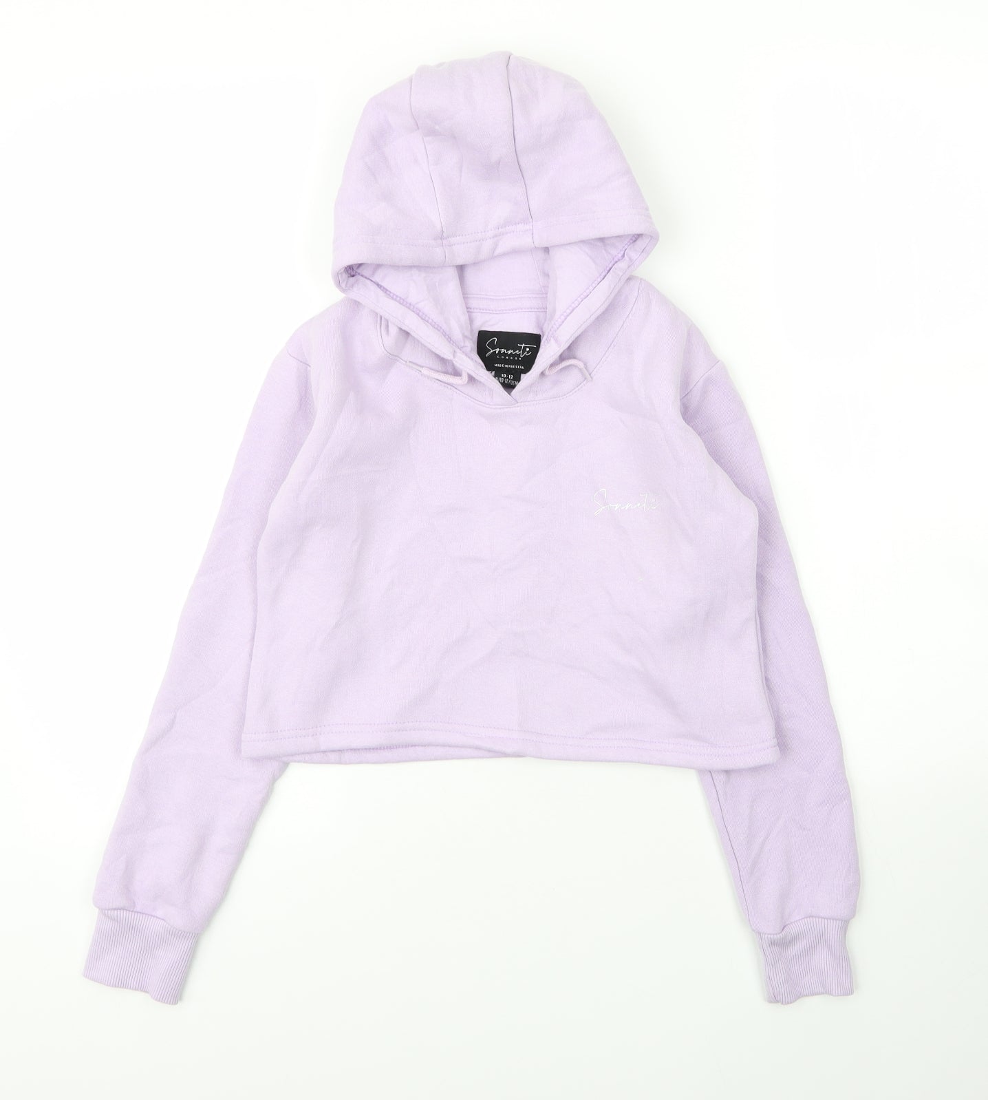 Sonneti Womens Purple  Cotton Pullover Hoodie Size 10
