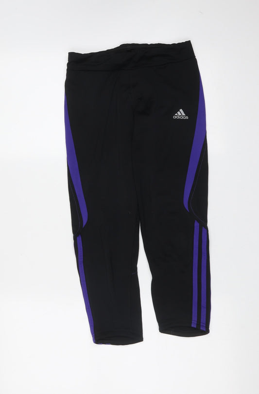 adidas Womens Black  Polyester Cropped Leggings Size XS L23 in Regular