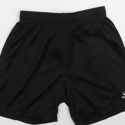 Sondico Mens Black  Polyester Sweat Shorts Size S L6 in Regular Tie