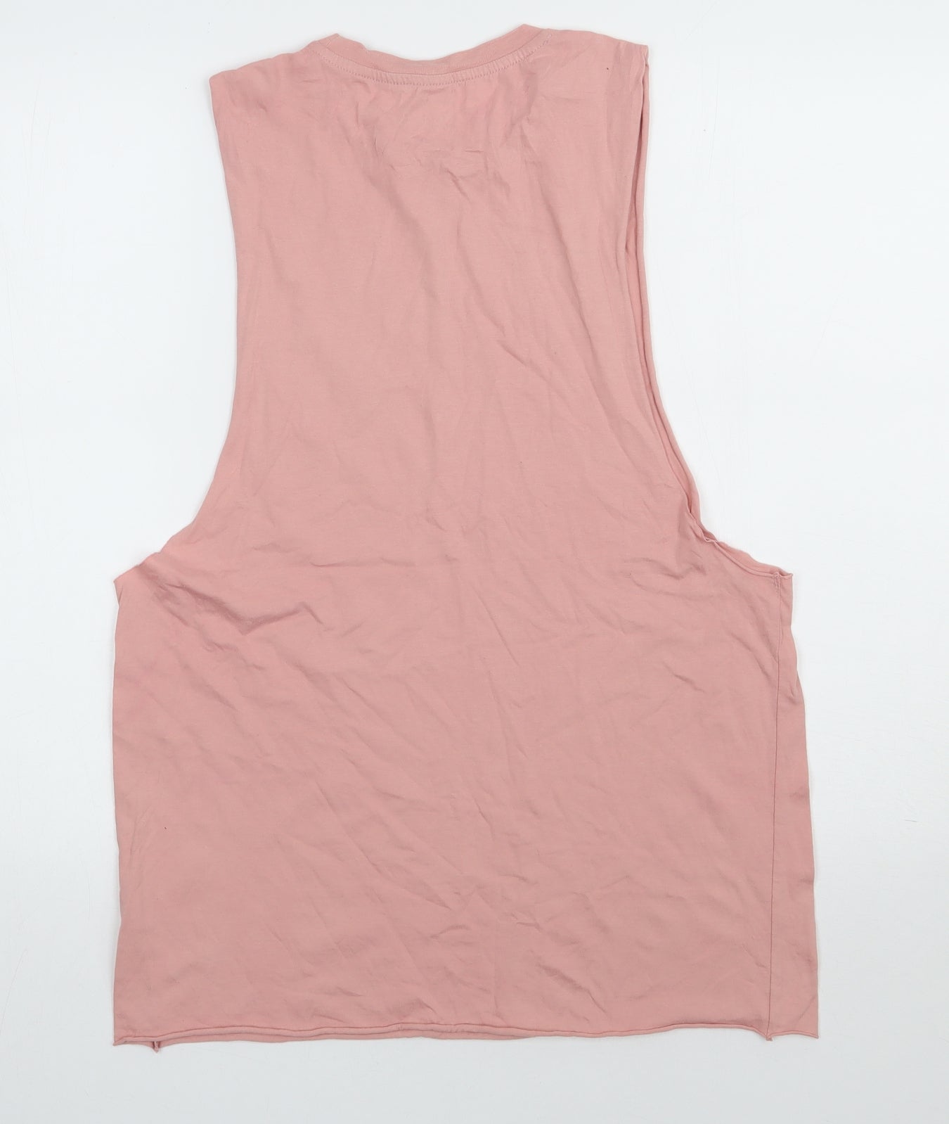 River Island Mens Pink  Cotton Basic Tank Size M Scoop Neck Pullover
