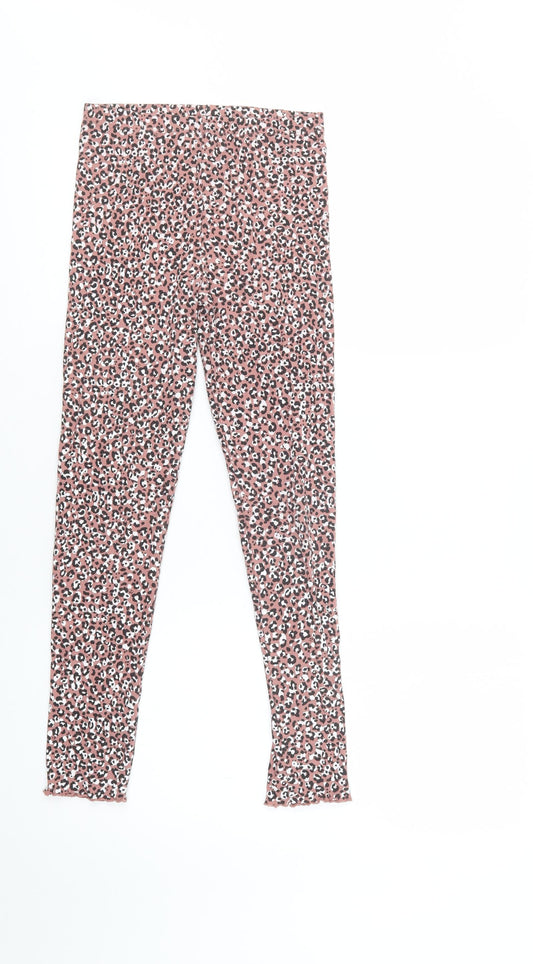 TU Girls Pink Animal Print Cotton Jegging Trousers Size 11 Years  Regular  - Leggings