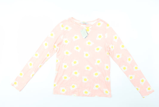 George Womens Pink Geometric Cotton Top Pyjama Top Size 8