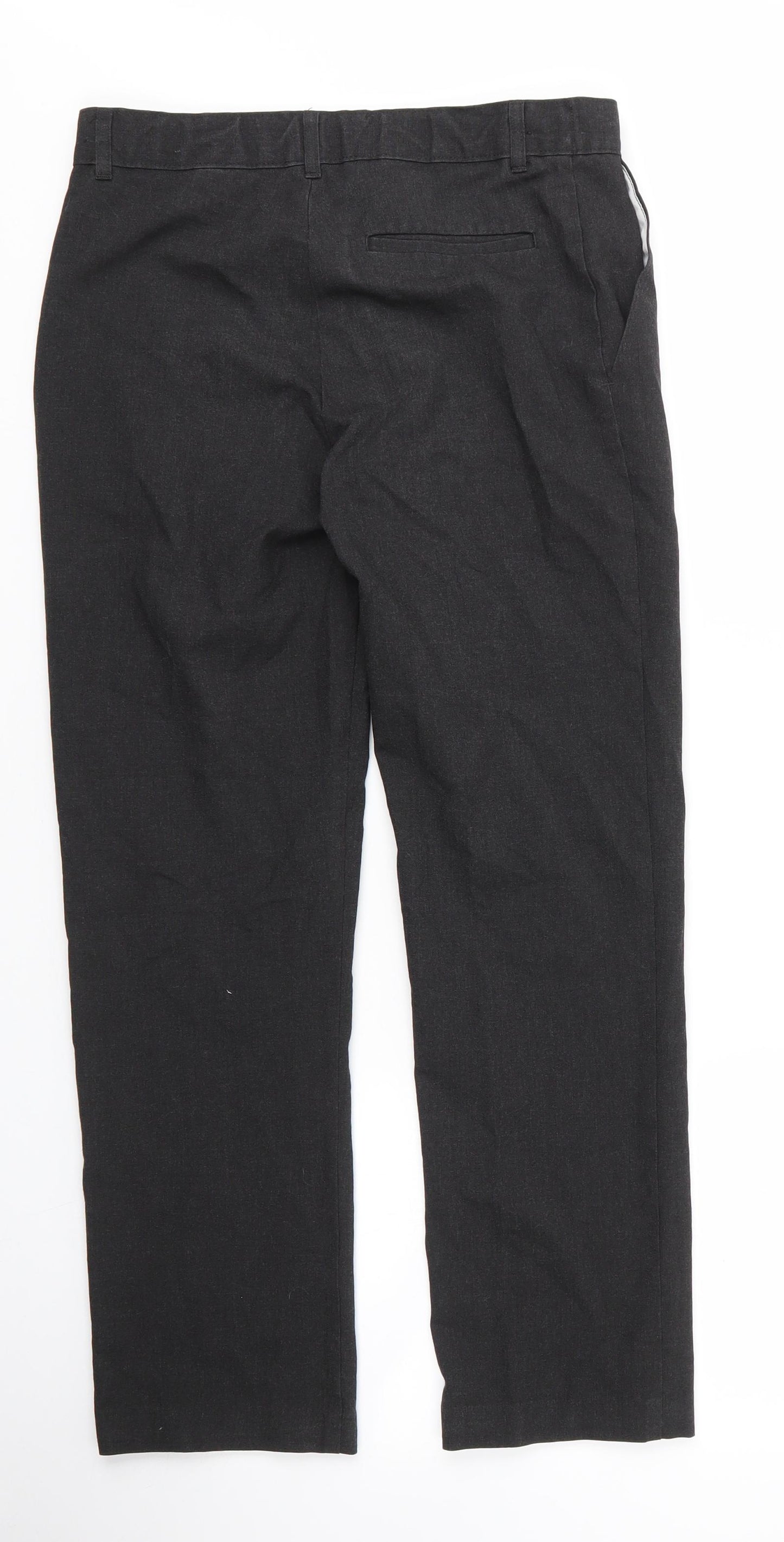M&S Boys Grey  Viscose Capri Trousers Size 12 Years L26 in Regular Zip