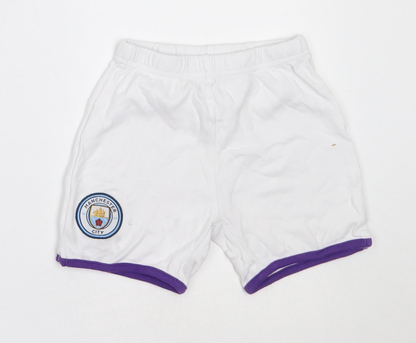 Manchester City FC Boys White  Cotton Cropped Trousers Size 18-24 Months   - Manchester City Football Club