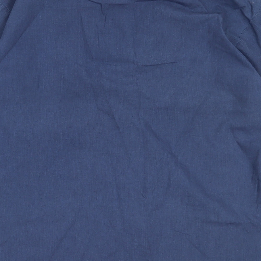 BHS Mens Blue Solid Polyester  Pyjama Top Size S
