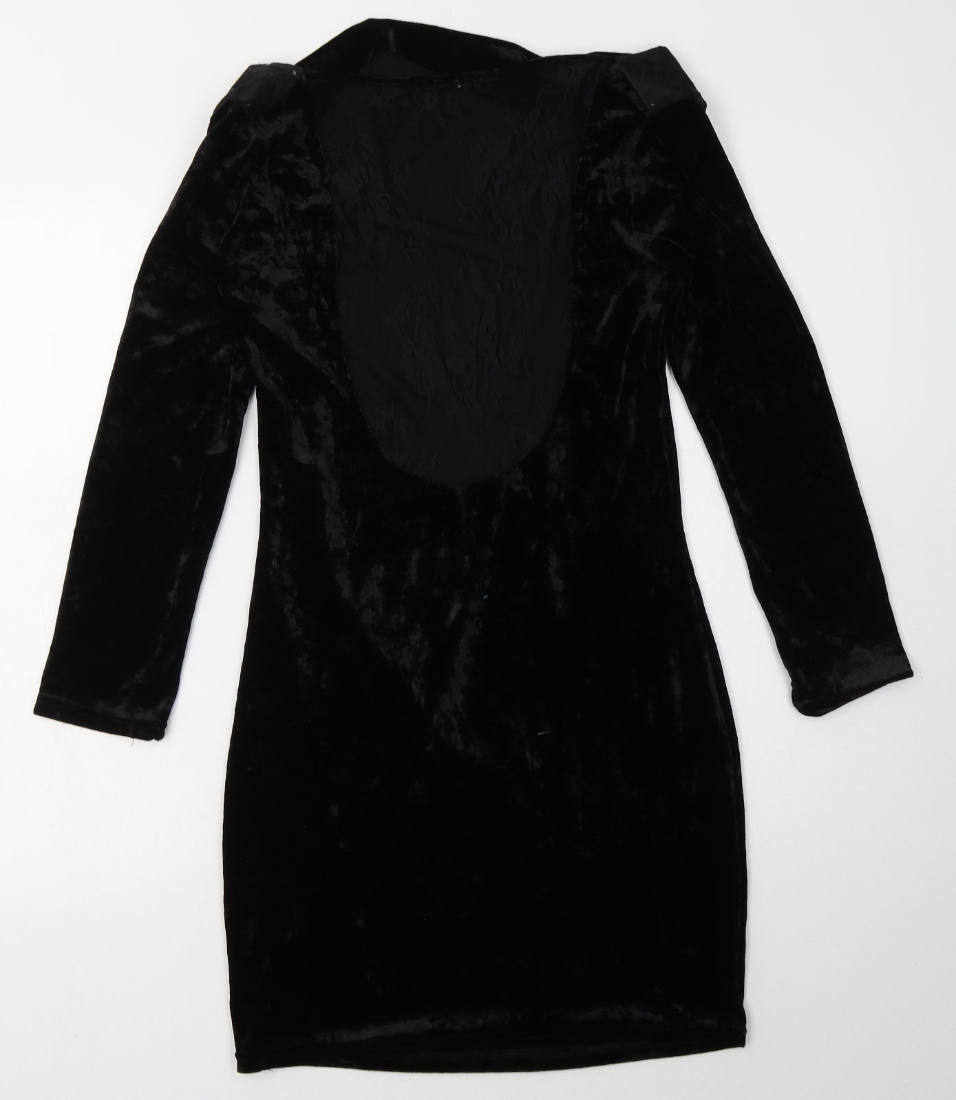 COTTON CLUB Womens Black  Polyester Bodycon  Size 8  Boat Neck Pullover
