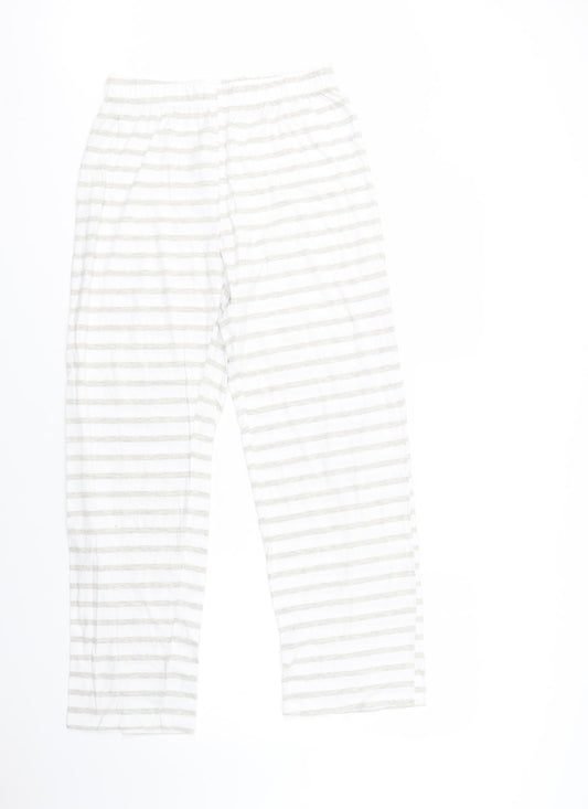 Nutmeg Womens Grey Striped Cotton  Pyjama Pants Size 10