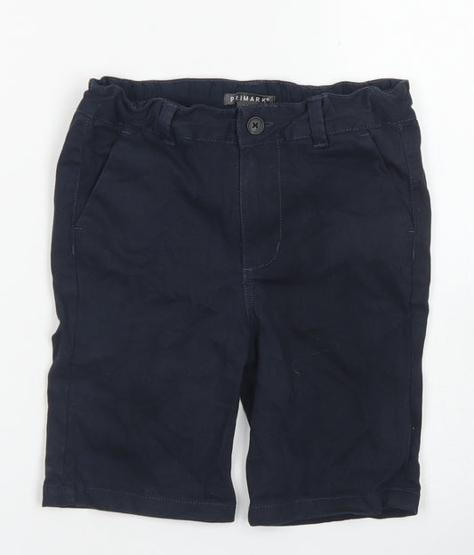 Primark Boys Blue  Cotton Chino Shorts Size 5-6 Years  Regular Buckle