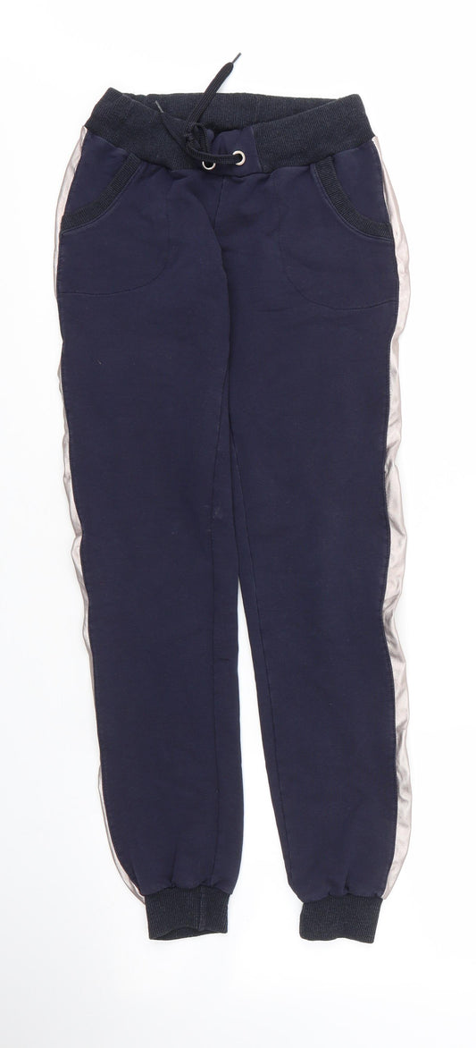 Preworn Boys Blue  Cotton Sweatpants Trousers Size M L25 in Regular Drawstring