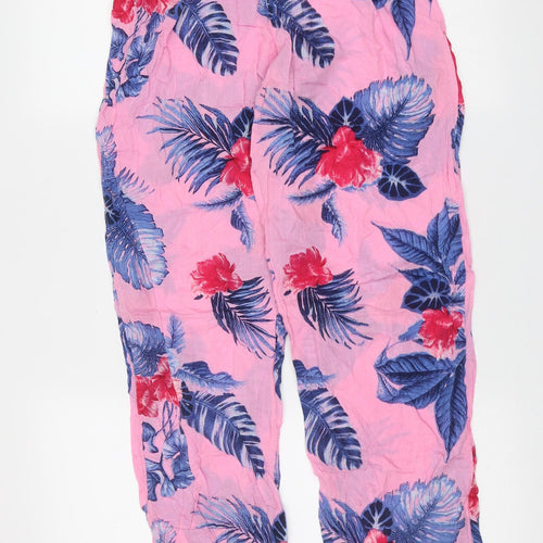 ASOS Womens Pink Floral Cotton Blend  Pyjama Pants Size XS