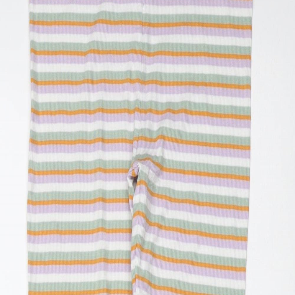 TU Girls Multicoloured Striped Cotton Carrot Trousers Size 9 Months  Extra-Slim  - leggings