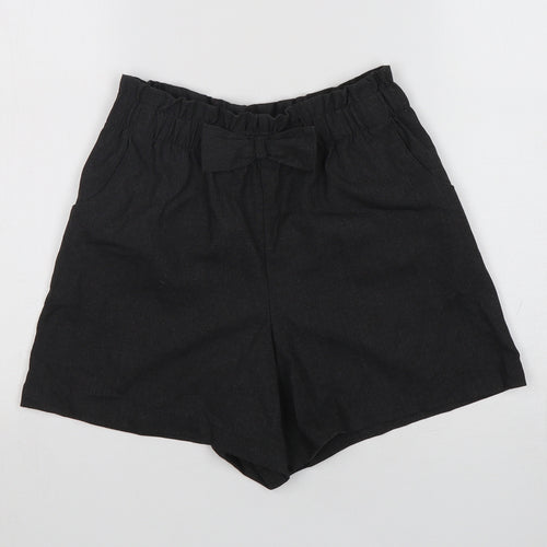 George Girls Grey  Polyester Paperbag Shorts Size 11-12 Years  Regular