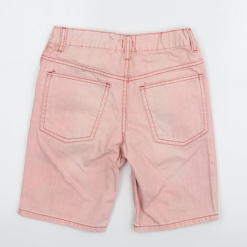 F&F Boys Pink  Cotton Bermuda Shorts Size 9-10 Years  Regular Zip