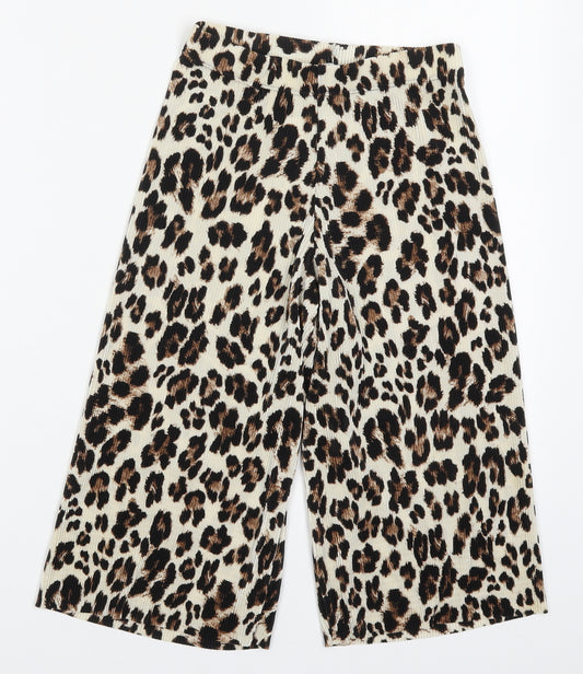 Matalan Girls Brown Animal Print Polyester Capri Trousers Size 10 Years  Regular
