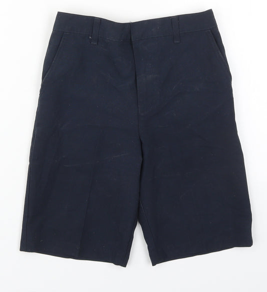 Marks and Spencer Boys Blue  Polyester Bermuda Shorts Size 10 Years  Regular Hook & Eye