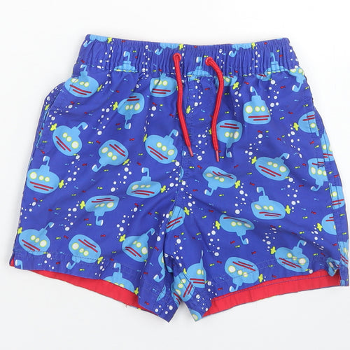 TU Boys Blue Spotted Polyester Sweat Shorts Size 4-5 Years  Regular Drawstring - Submarines