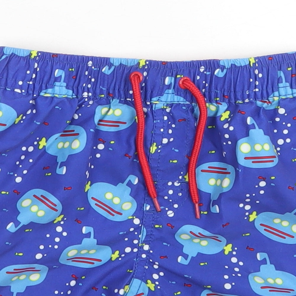 TU Boys Blue Spotted Polyester Sweat Shorts Size 4-5 Years  Regular Drawstring - Submarines