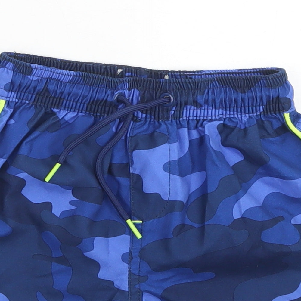 Matalan Boys Blue Camouflage Polyester Sweat Shorts Size 4-5 Years  Regular Drawstring