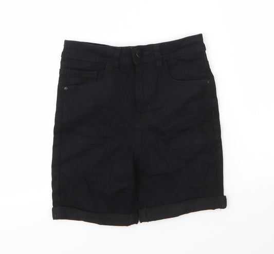 Pep&co Boys Black  Cotton Bermuda Shorts Size 10 Years  Regular Zip