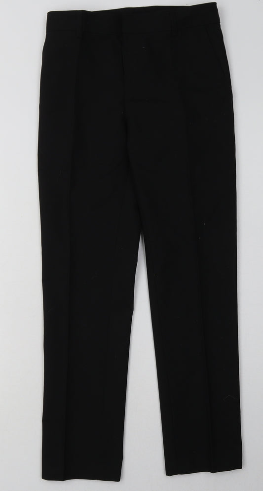 Marks and Spencer Boys Black  Polyester Capri Trousers Size 11-12 Years  Slim Hook & Eye - School Wear