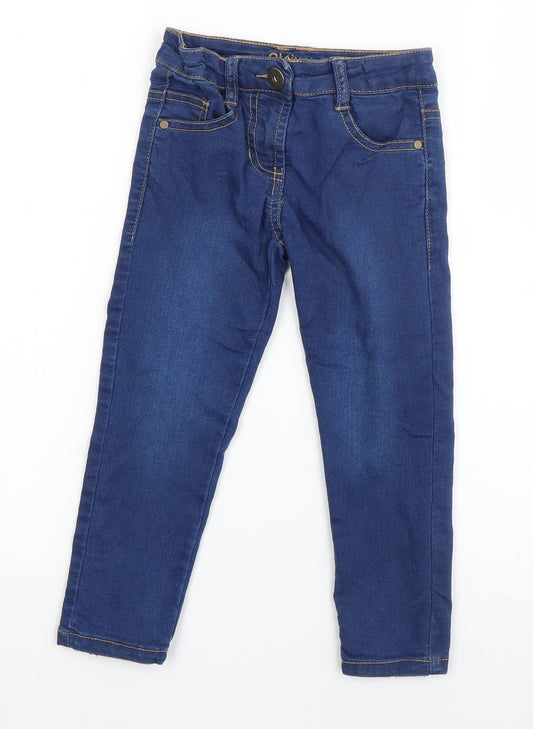 Matalan Girls Blue  Cotton Skinny Jeans Size 4 Years  Regular Button
