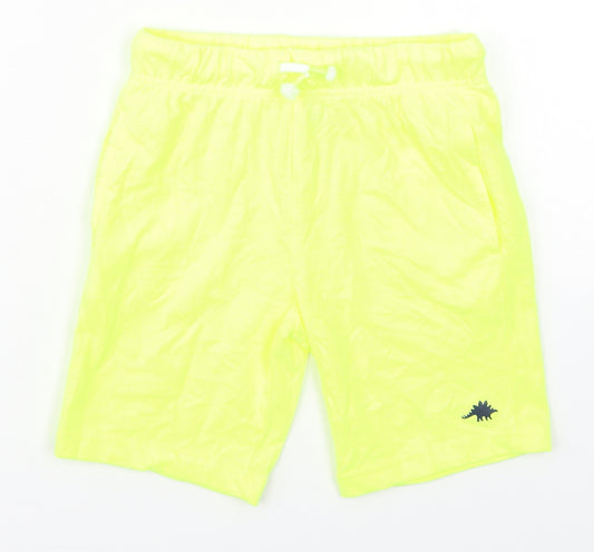 F&F Boys Yellow  Cotton Sweat Shorts Size 5-6 Years  Regular Drawstring