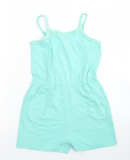 Matalan Girls Blue  Cotton Playsuit One-Piece Size 10 Years