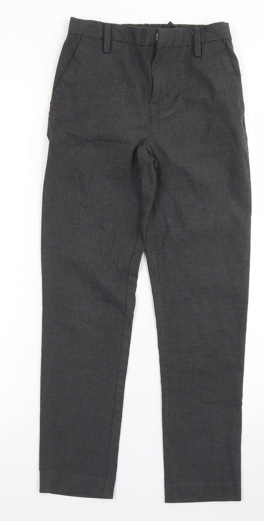 NEXT Boys Grey  Polyester Dress Pants Trousers Size 10 Years  Slim Hook & Eye - School Wear