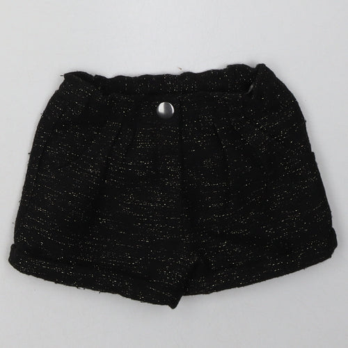 Nutmeg Girls Black  Polyester Bermuda Shorts Size 2-3 Years  Regular Buckle