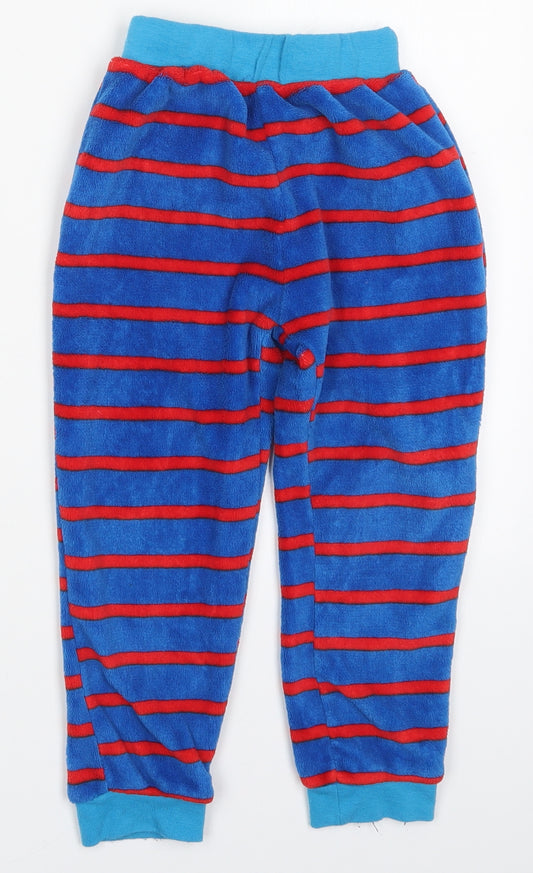 TJ Morris Boys Blue Striped Polyester Sweatpants Trousers Size 5-6 Years  Regular  - Red Pyjama Pants