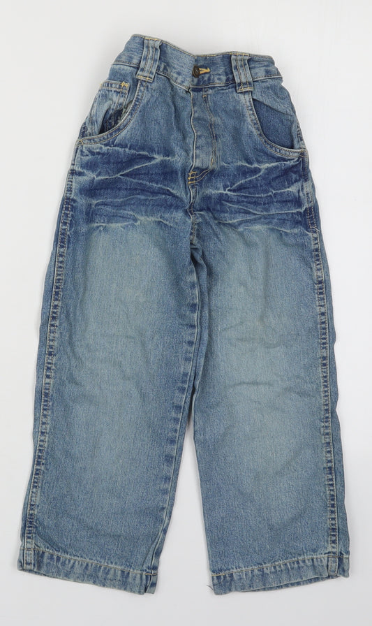Cherokee Boys Blue  Cotton Straight Jeans Size 5-6 Years  Regular Button