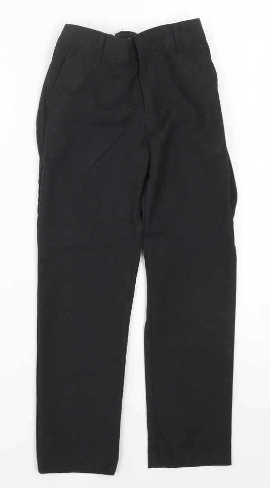 F&F Boys Grey  Polyester Dress Pants Trousers Size 7-8 Years  Regular Hook & Eye