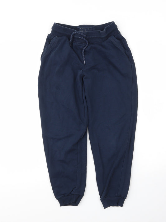 Primark Boys Blue  Cotton Sweatpants Trousers Size 10 Years L21 in Regular Drawstring