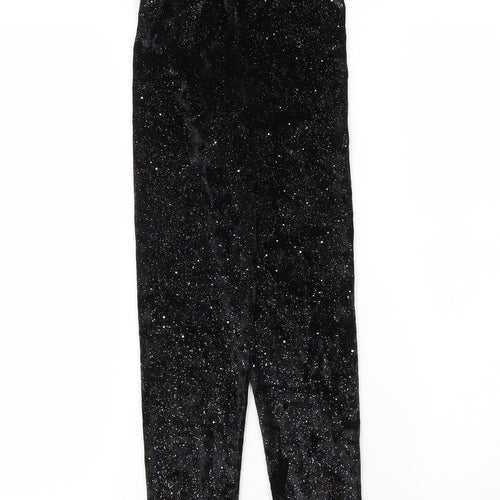 Matalan Girls Black  Polyester Carrot Trousers Size 9 Months L21.5 in Regular