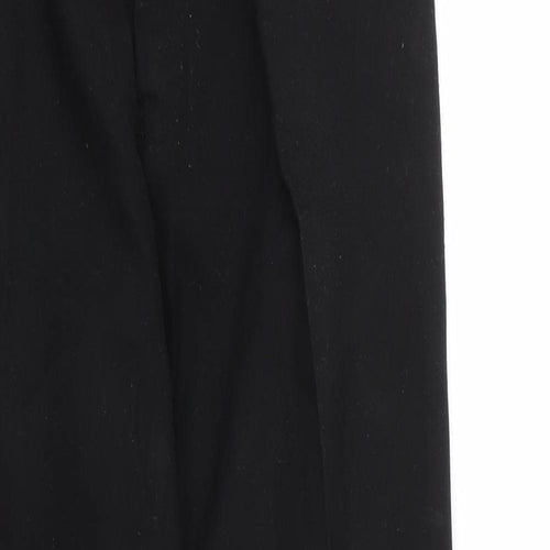 Preworn Boys Black  Viscose Capri Trousers Size 12 Years L24 in Regular Zip