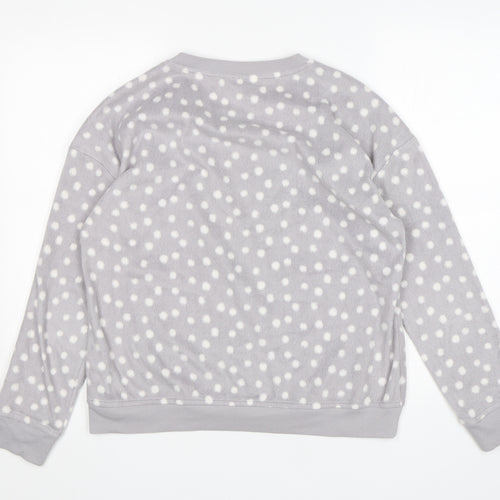 M&S Womens Grey Polka Dot Polyester Top Pyjama Top Size 12