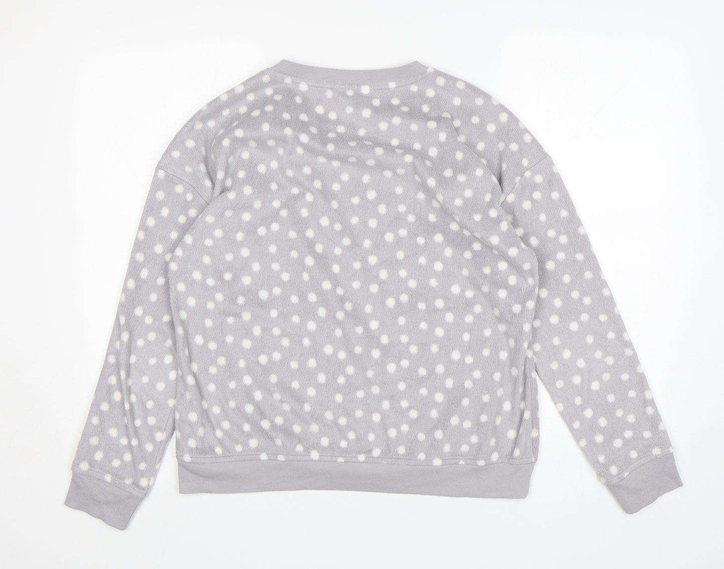M&S Womens Grey Polka Dot Polyester Top Pyjama Top Size 12
