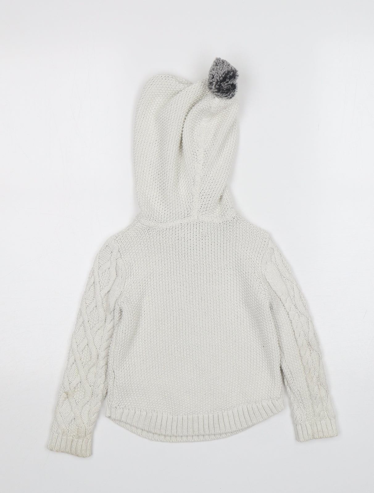 Aspen Girls White  Cotton Pullover Hoodie Size 3 Years