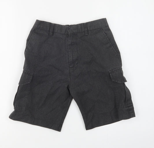 Tru Form Boys Grey  Polyester Cargo Shorts Size 8-9 Years  Regular Hook & Loop - School Wear