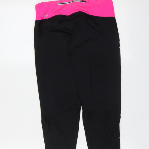 Karrimor Womens Black  Polyester Cropped Leggings Size 10 L20 in Extra-Slim Drawstring